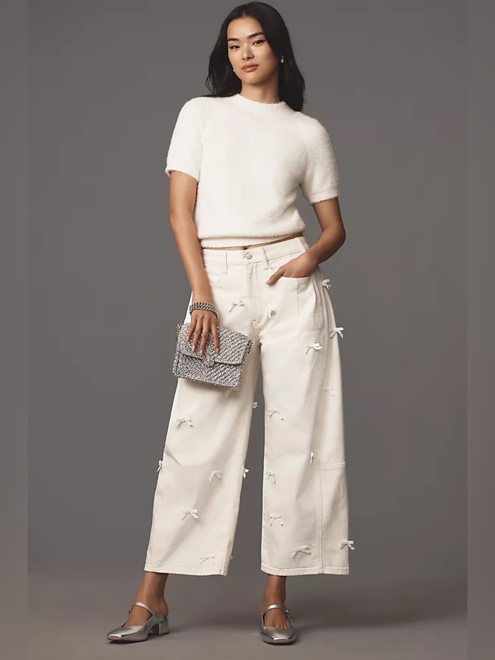 Pilcro Off-White High-Rise Jeans